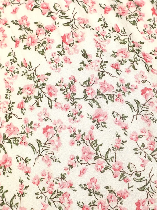 Lulus Floral Puff-Sleeve Midi Dress in Cream and Pink - Picture 6 of 6